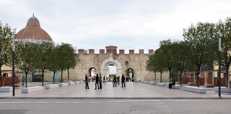
	Una rappresentazione grafica del nuovo assetto di piazza Manin a Pisa

