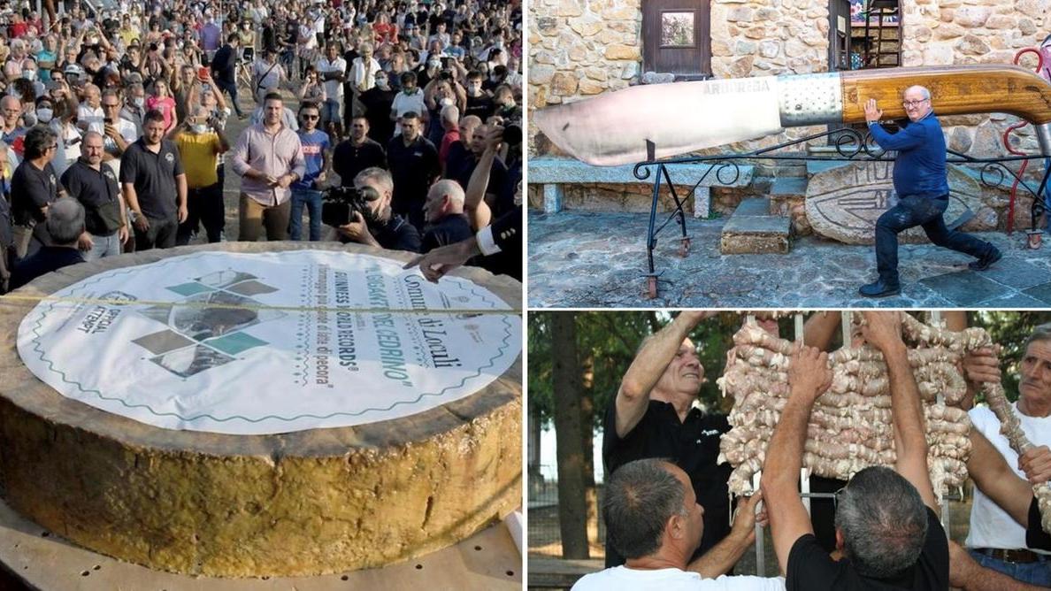 Tutti i Guinness della Sardegna: dai 170 metri di cordula, al chilometro di salsiccia e al coltello di 300 chili