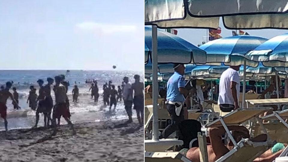 Una partitella sulla spiaggia e i vigili urbani