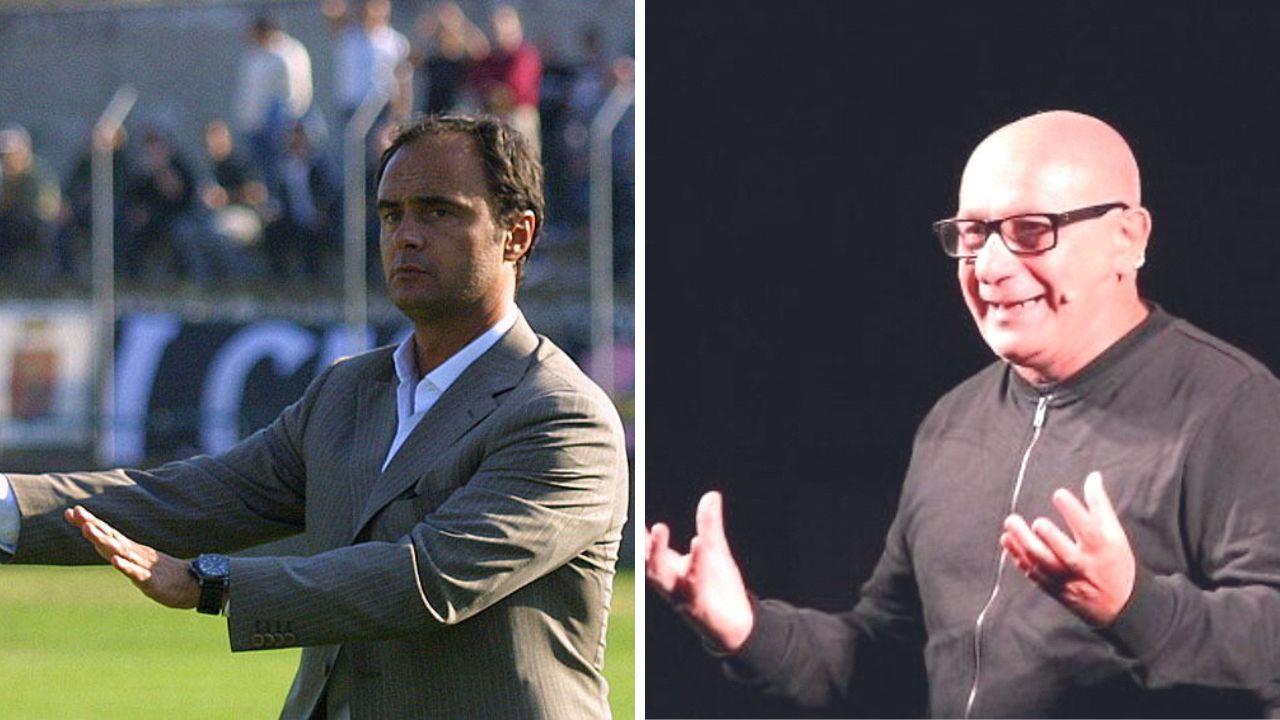
	A sinistra Giuseppe Giannini, quando allenava la Massese, a destra il prof livornese

