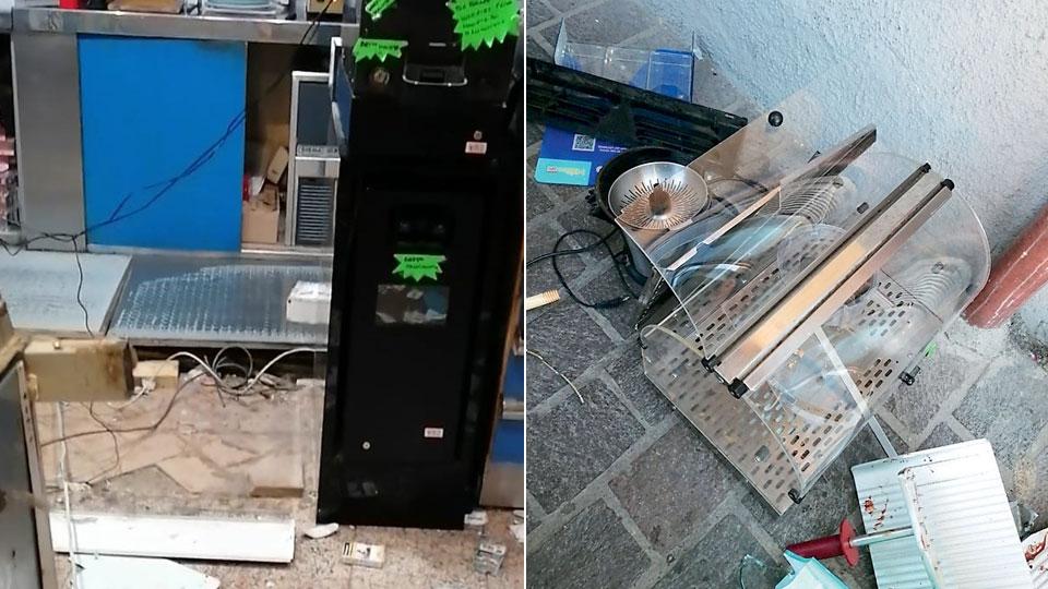 La devastazione al bar di Porto Ercole