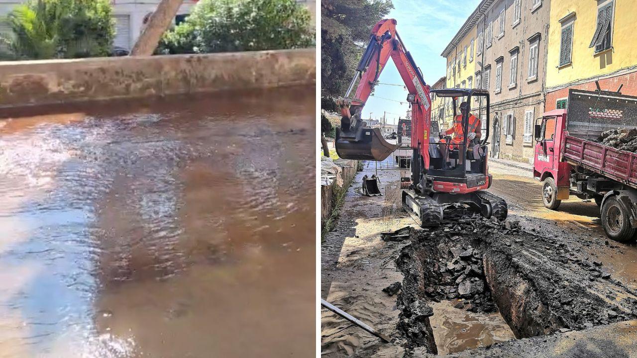 La perdita in via San Jacopo e i lavori alle tubazioni