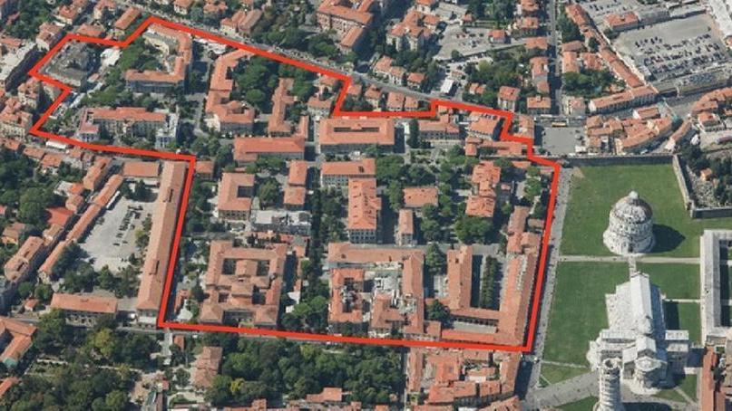 Nell’immagine evidenziata l’area del Santa Chiara