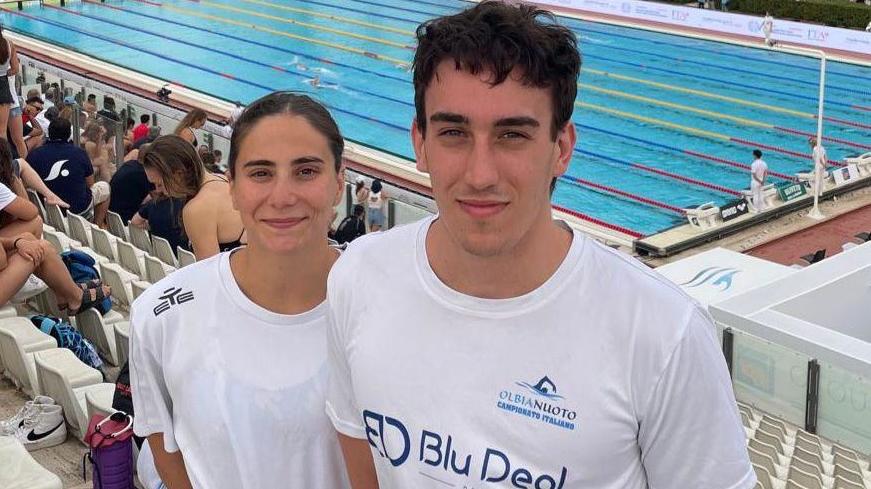 Claudia Tore e Gianluca Russu dell'Olbia Nuoto