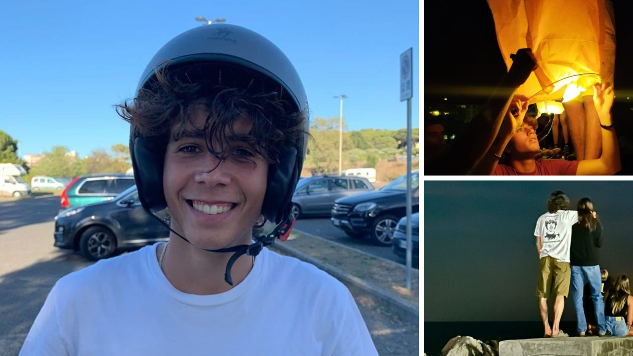 Lorenzo Filippi, il lancio delle lanterne al moletto di Antignano e il fratello Francesco con la maglietta a lui dedicata