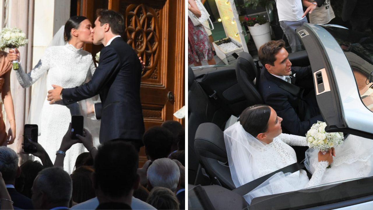 
	Federico Chiesa e Lucia Bramani fuori dal Duomo di Grosseto (Foto AgenziaBF)

