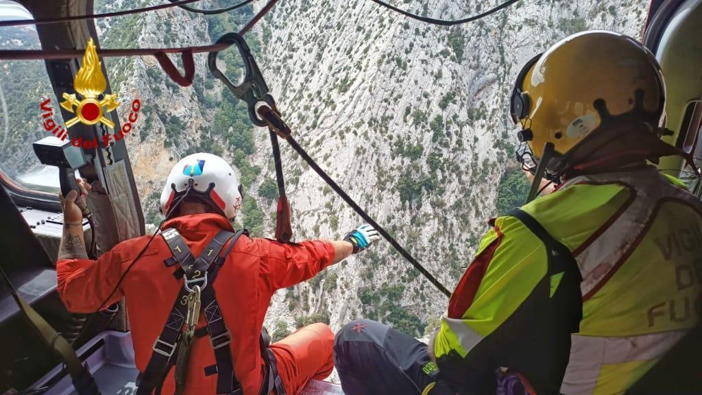 
	L'intervento dei vigili del fuoco nella gola di Gorroppu

