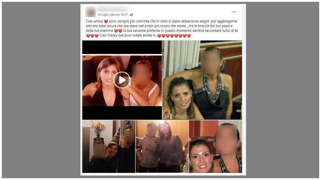 Ecco lo struggente messaggio di addio a Francesca Deidda che corre sui social
