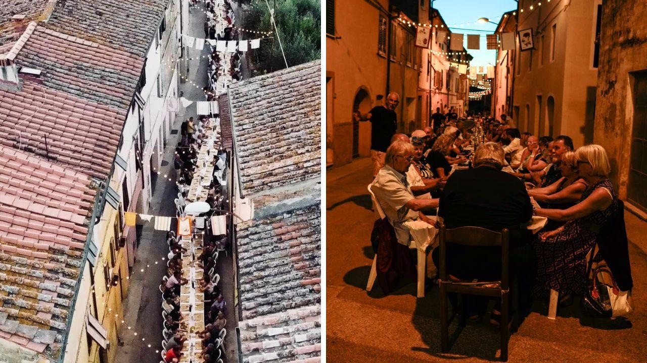 
	Due immagini della Bisteccata nel borgo&nbsp;

