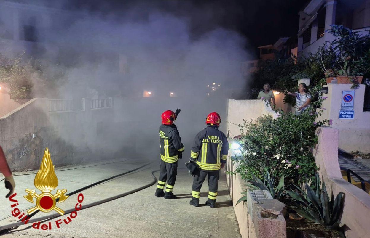 Olbia, incendio all’alba in uno scantinato