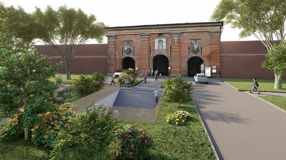 In alto il redering dell’idea progettuale realizzata dallo studio Roli di Modena