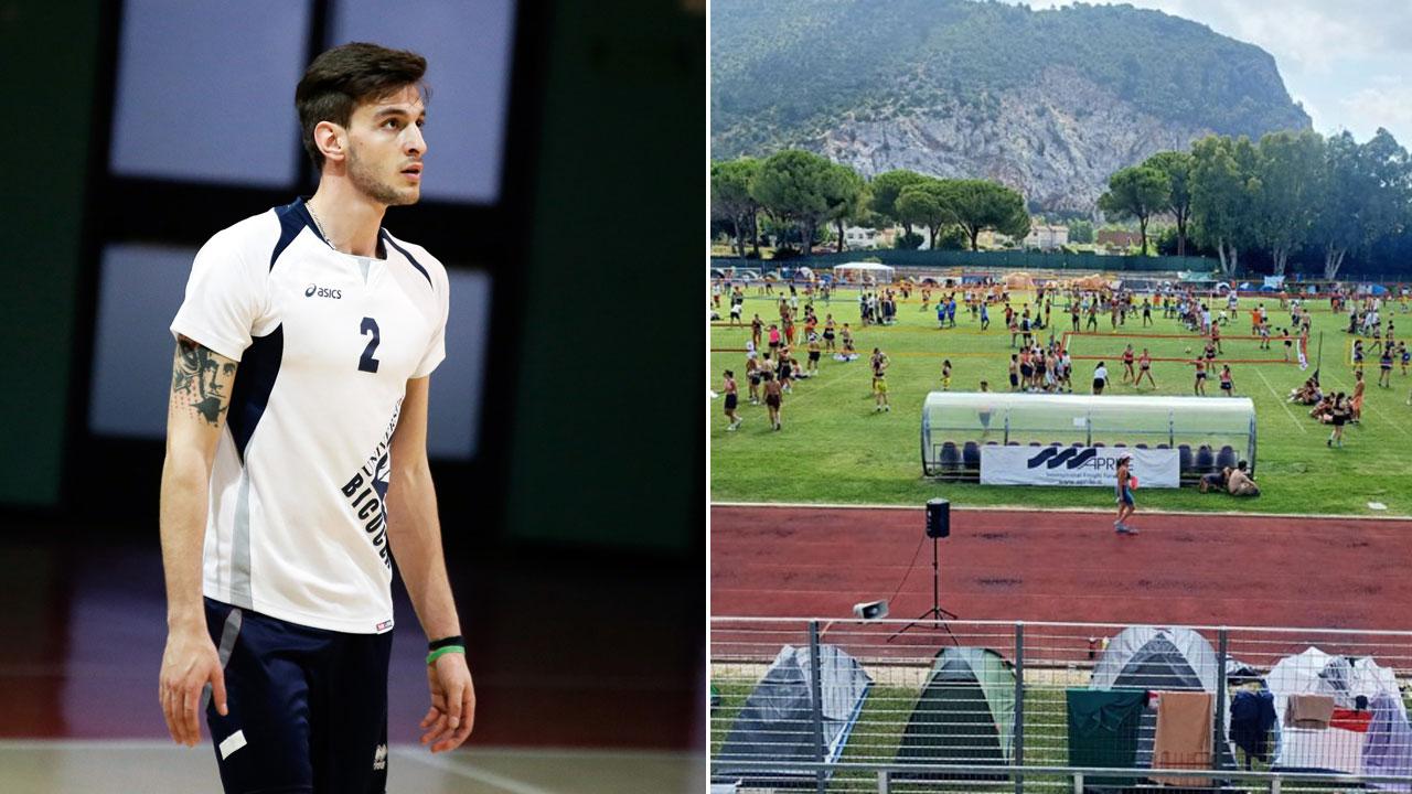 Danilo Cremona con la maglia del Cus Bicocca negli anni in cui frequentava l’università di Milano e il Summer Fest