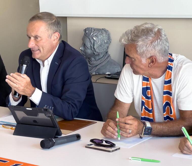 Il patron Sergio Iorio e a destra Mimmo Giacomarro