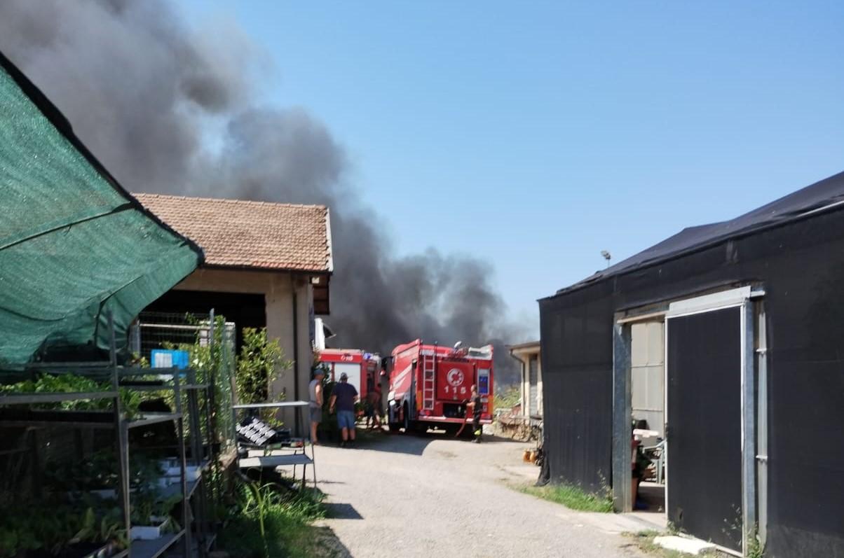 Incendio all’Eurogarden Soliera, a fuoco centinaia di quintali di legna