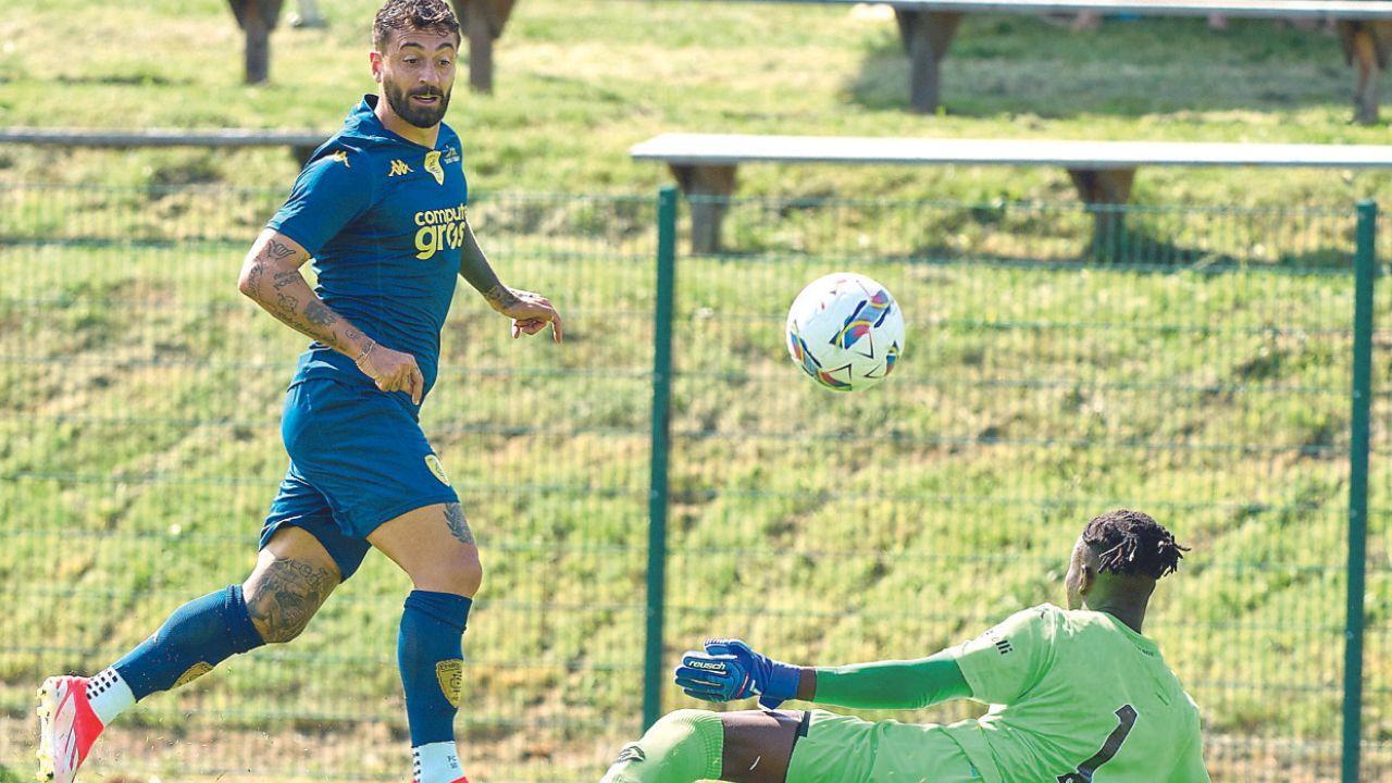 Il gol del vantaggio di Caputo (foto Empoli Fc)