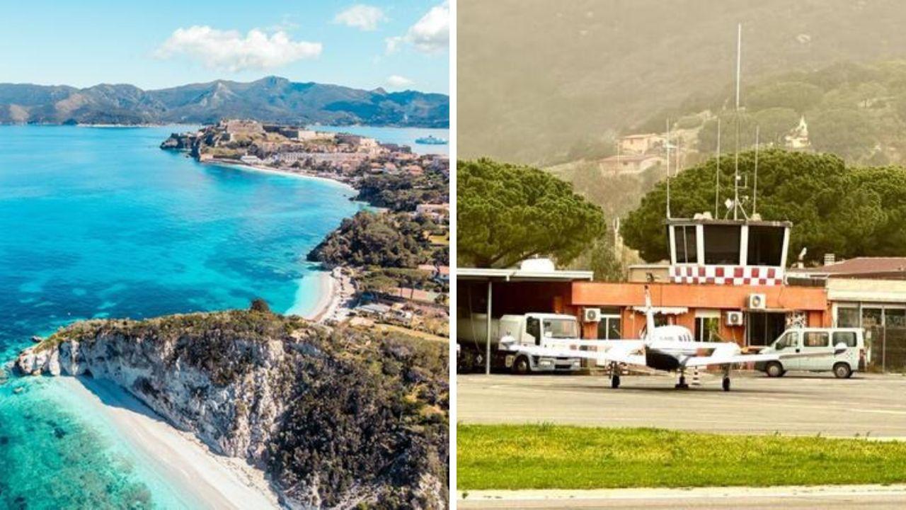 Il mare e l'aeroporto dell'Isola d'Elba
