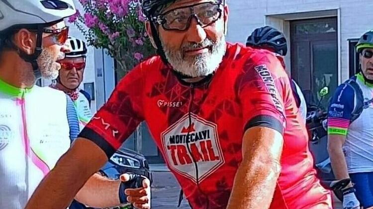 Federico Fiorenzani in sella alla sua bicicletta