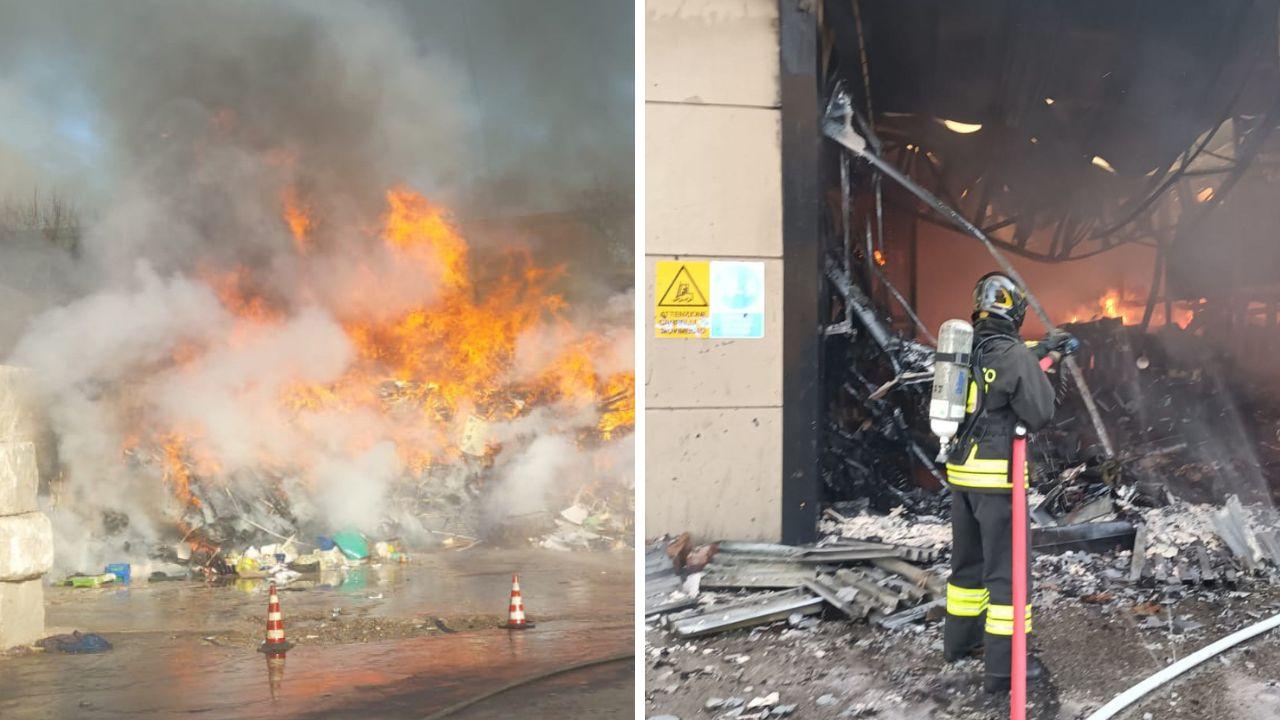 
	L'incendio a Pietrasanta (Foto vigili del fuoco)

