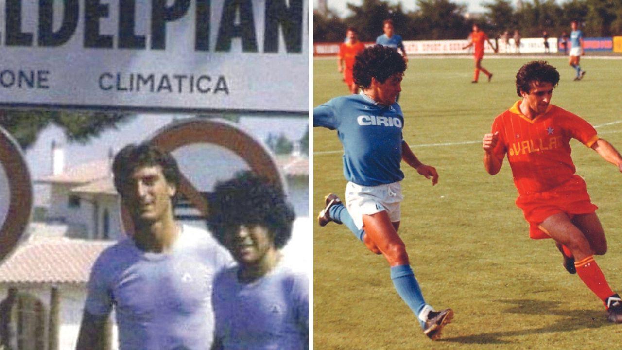 Maradona nell'amichevole a Castel del Piano nell'agosto del 1984
