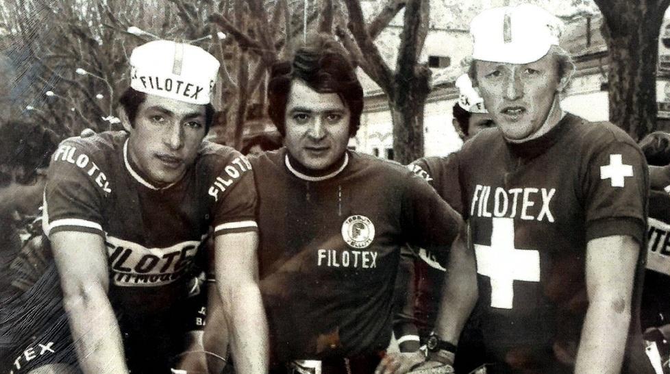 Piero Pieroni in una foto  con Francesco Moser  e Joseph Fuchs