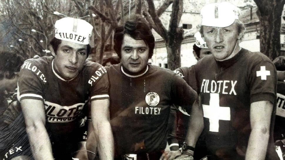 Piero Pieroni in una foto con Francesco Moser e Joseph Fuchs