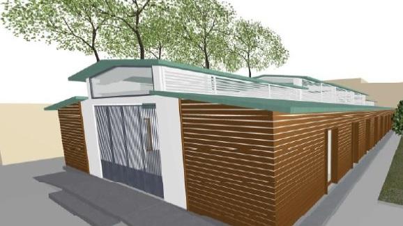 La simulazione al computer dell’edificio che accoglierà venti chioschi da trasferire in piazza Santa Maria