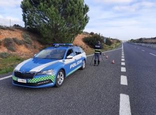 Agenti della polizia stradale impegnati in attività di controllo
