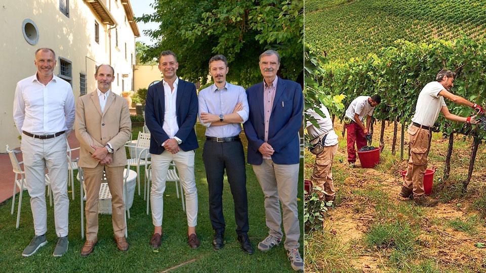 da sinistra: Filippo Sani, Francesco D’Angelo, Gian Paolo Stefanelli, il sindaco Daniele Vanni, il presidente di Cantine Leonardo Lorenzo Melani