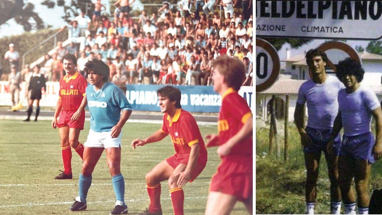 
	Diego Armando Maradona sul campo di Castel del Piano

