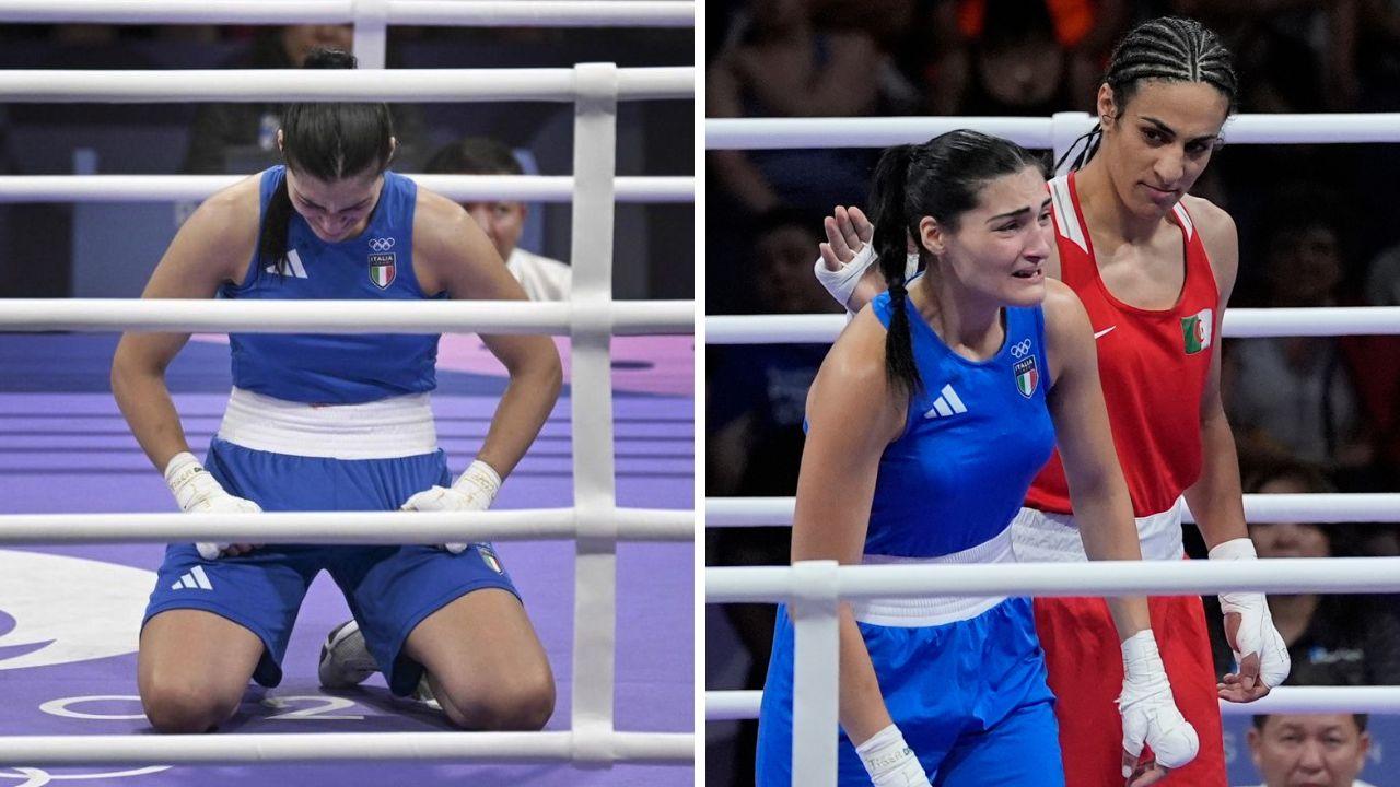 
	Angela Carini al termine del match con Imane Khelif

