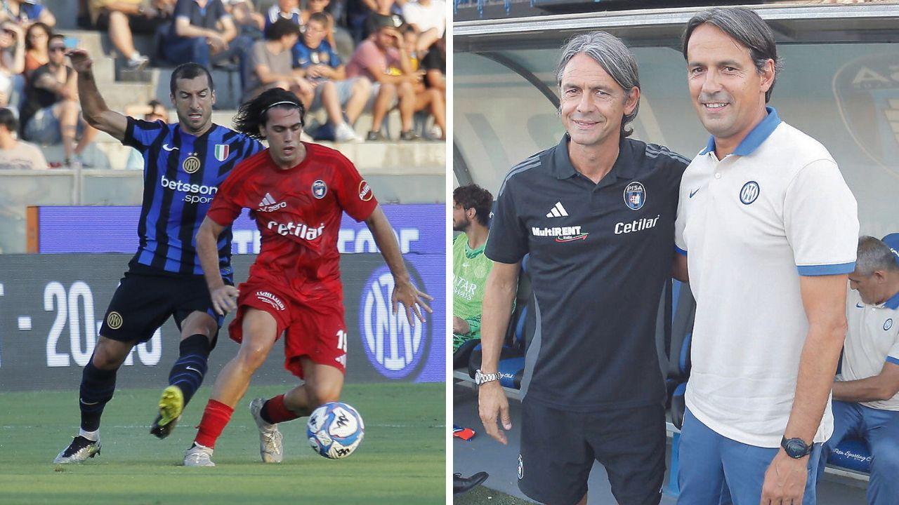 
	I fratelli Inzaghi e un'azione dell'amichevole (foto Fabio Muzzi)

