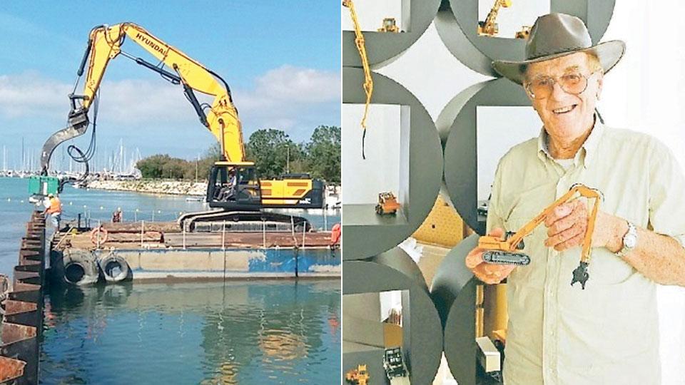un mezzo della ditta al lavoro al porto di Cecina (foto dal sito dell’azienda) A destra Pierino Vanni