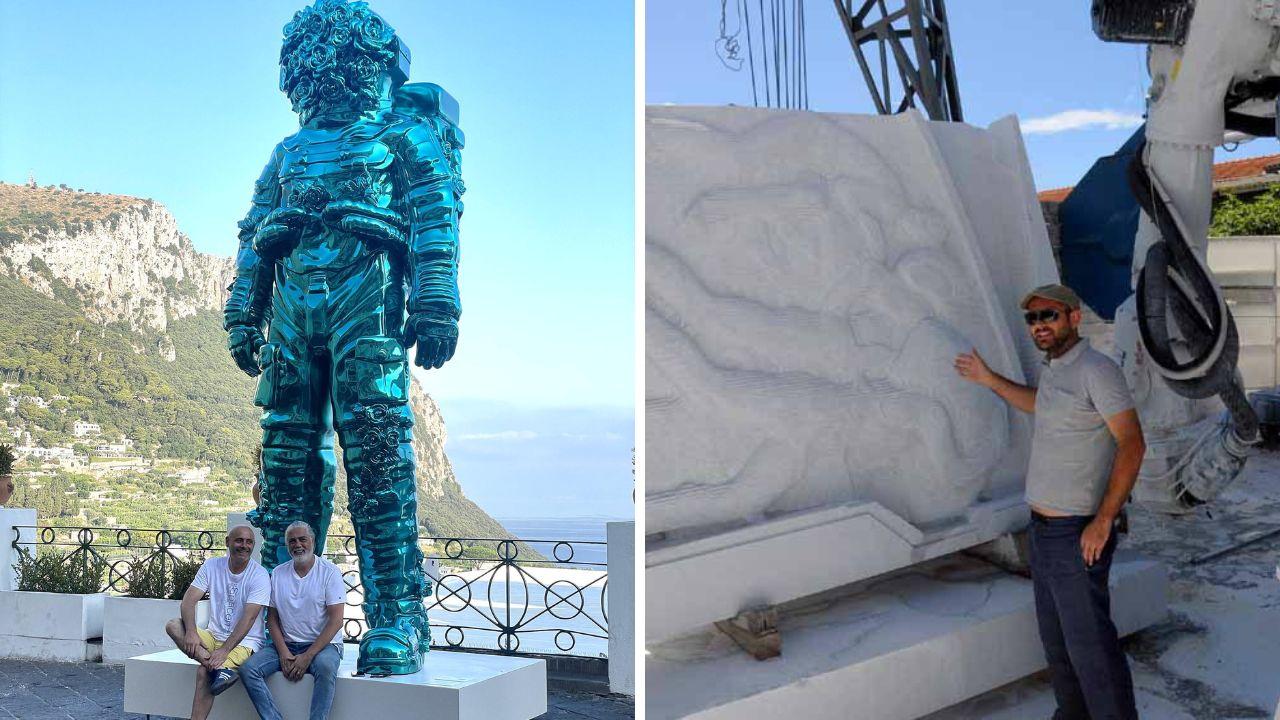 
	A sinistra l'opera installata a Capri

