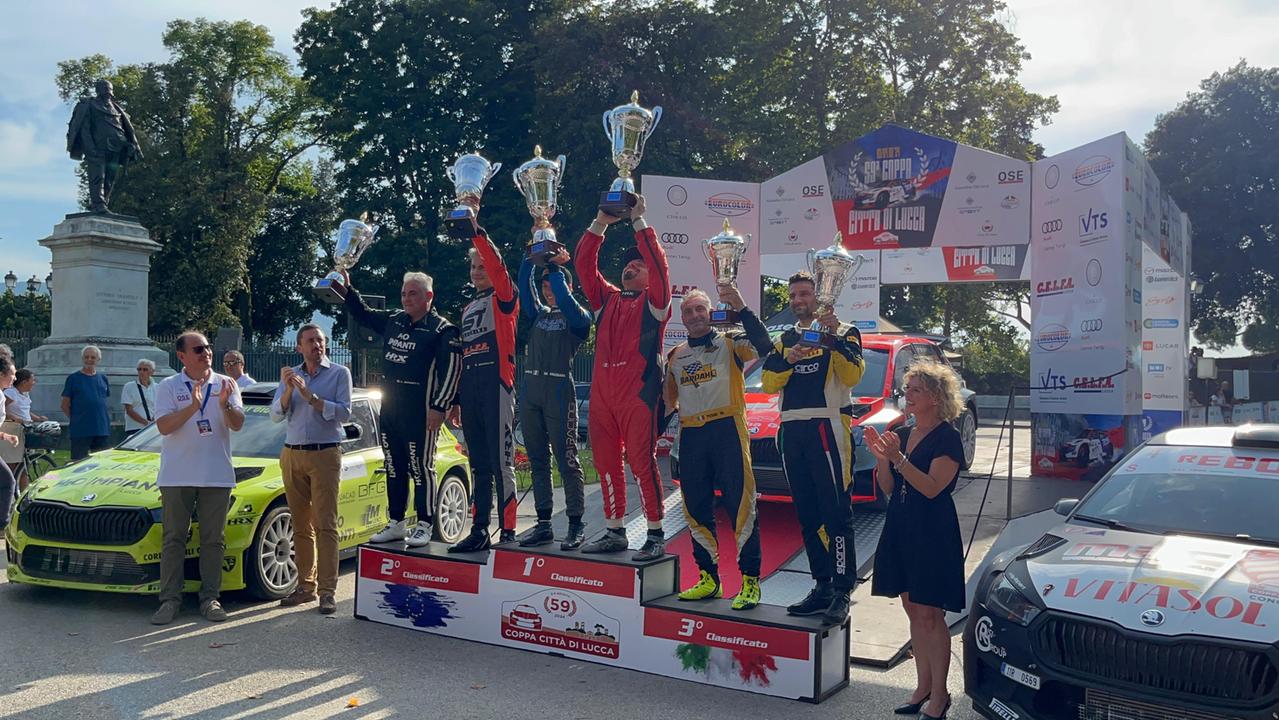 Il podio del rally Città di Lucca
