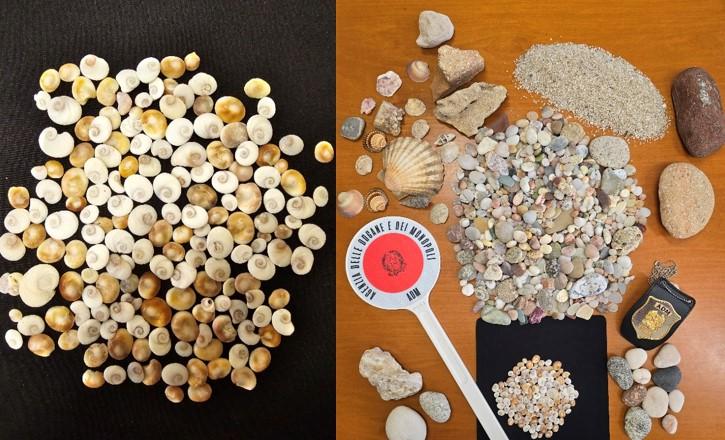 Olbia, sequestrati al porto oltre 120 chili di sassi e conchiglie