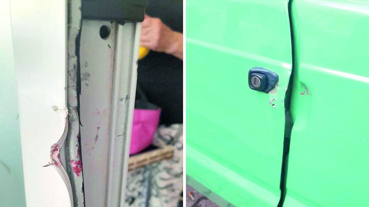 
	La portiera dell'auto forzata e uno degli infissi del bar

