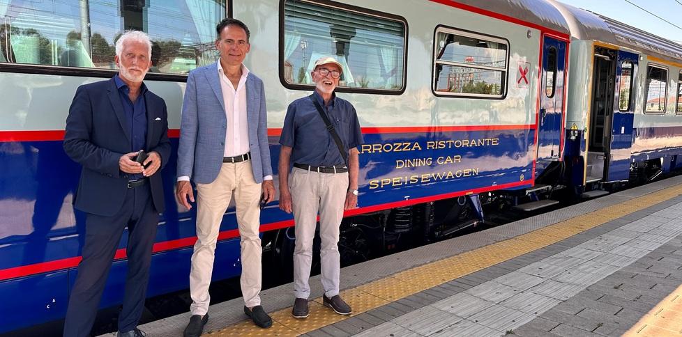 Conti, Dringoli e Pesciatini prima di salire sull’Espresso Versilia
