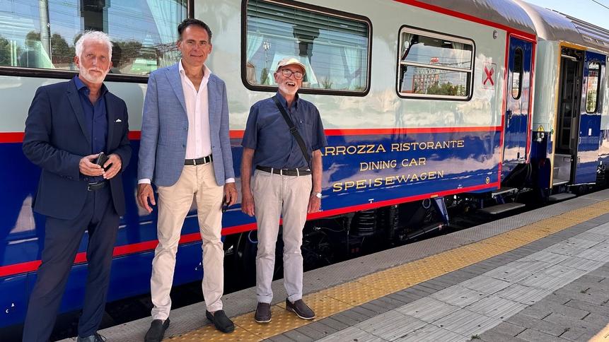 Conti, Dringoli e Pesciatini prima di salire sull’Espresso Versilia