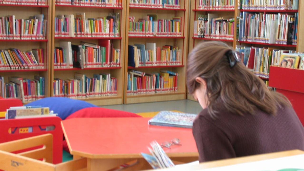 Una sala della biblioteca "Sebastiano Satta"