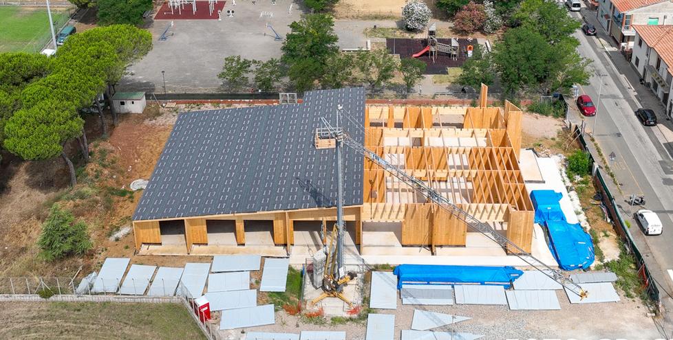 L'asilo in costruzione a Palazzi (Foto di Gianfranco Ronconi)