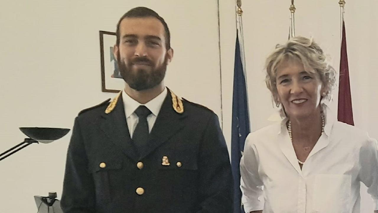 Il commissario capo Alessio Del Gigia con la questora Giusy Stellino