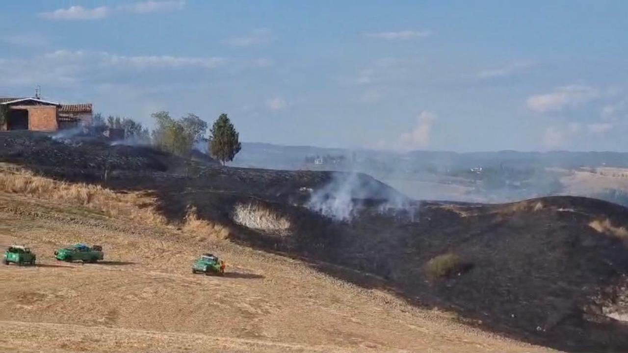 La zona dell'incendio