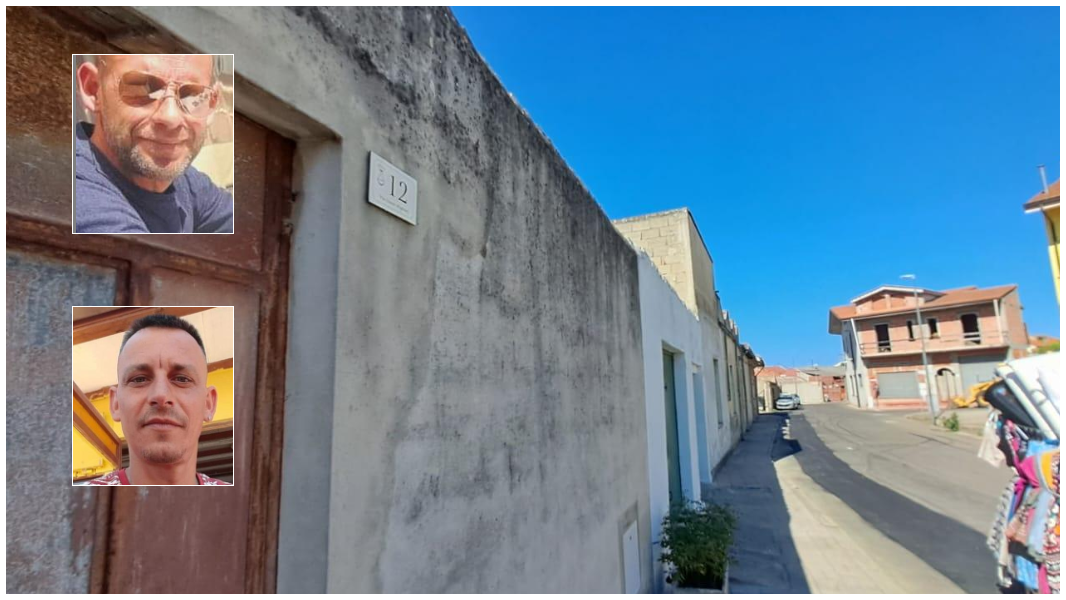 
	Sullo sfondo via Dante, in alto la vittima Francesco Salis, sotto Andrea Giuntoli&nbsp;

