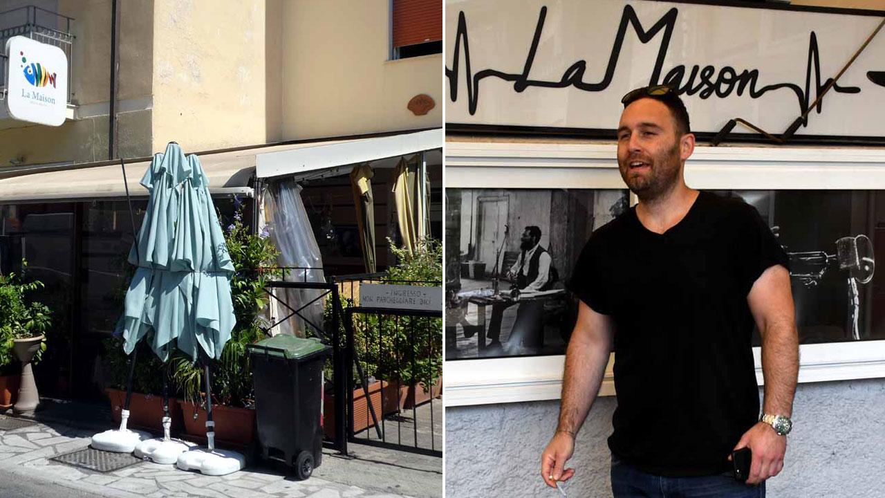 Il ristorante La Maison di via Rinchiosa a Marina di Carrara e il titolare Diego Crucetti (foto Cuffaro)