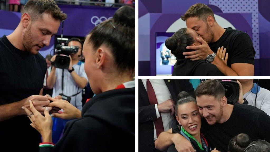 
	Il momento della proposta di matrimonio di Massimo Bertelloni ad Alessia Maurelli

