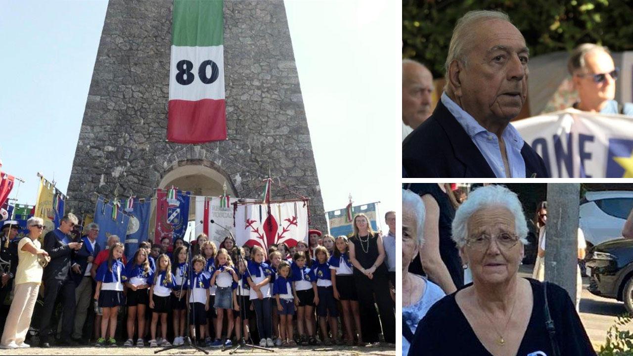Il coro dei bambini del festival Pucciniano al Sacrario, Mario Marsili, e Adele Pardini