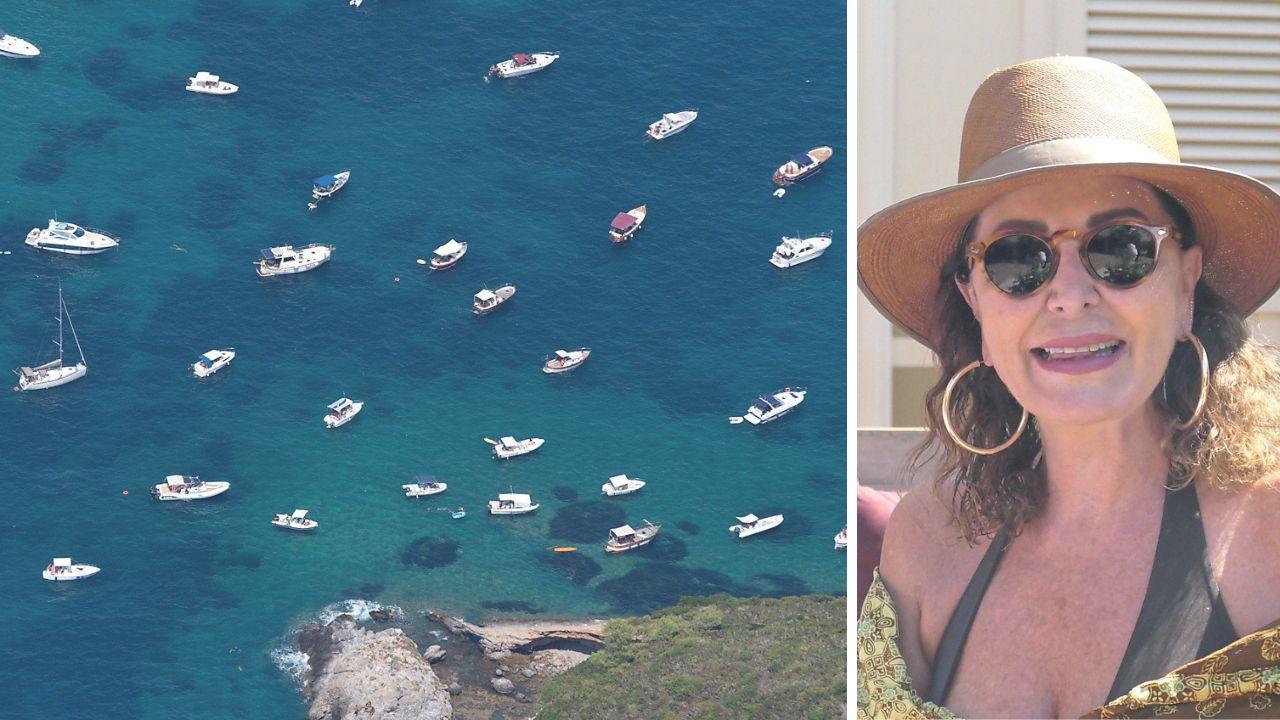 Tante barche nel mare davanti a Porto Ercole (foto Sestini) e il ministro al Turismo, Daniela Santanchè (foto Paglianti)