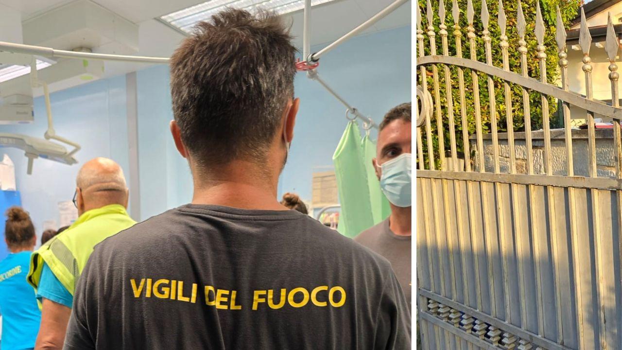 I vigili del fuoco e il cancello