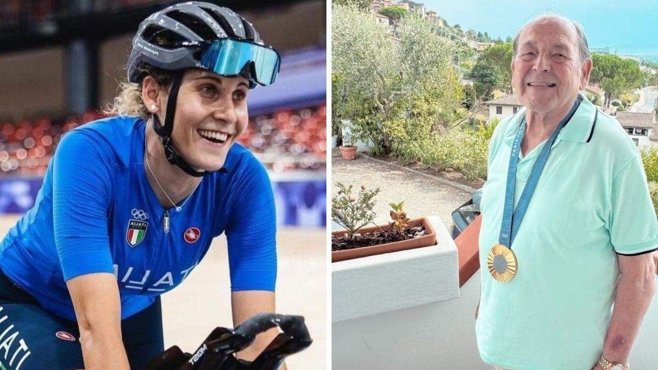 Vittoria Guazzini e nonno Angiolino con la medaglia
