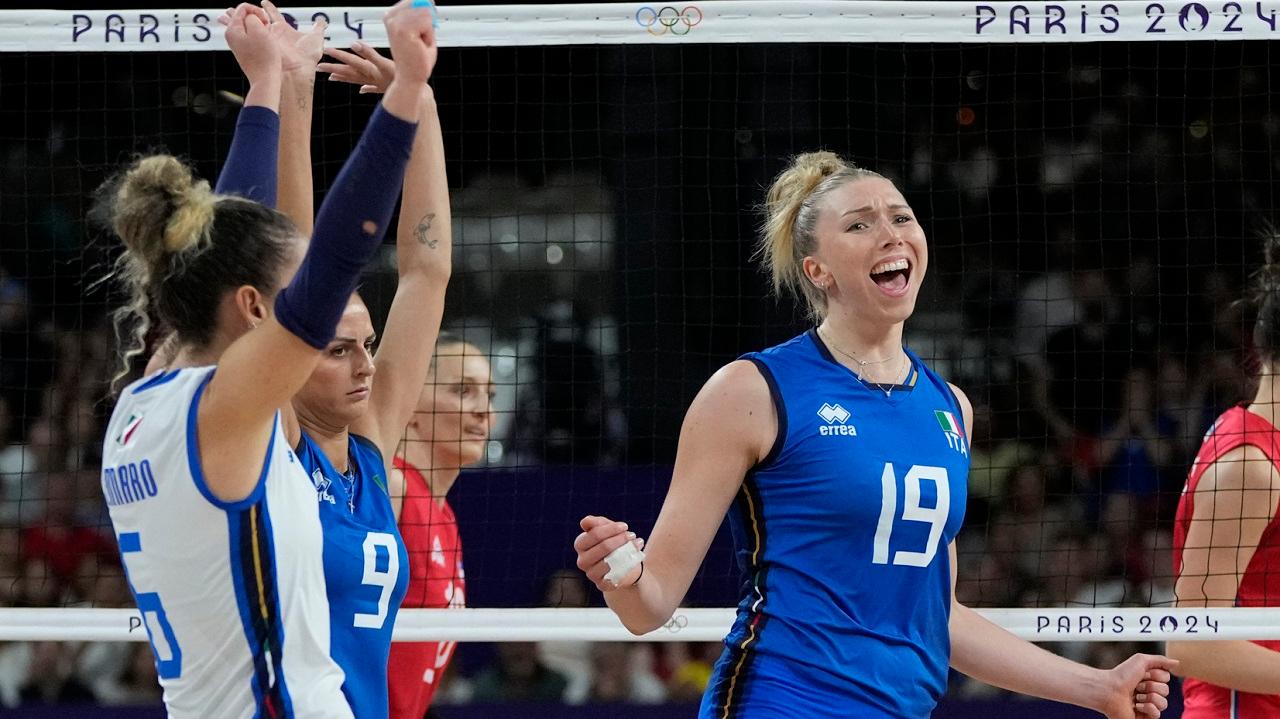 Sarah Fahr durante un'esultanza